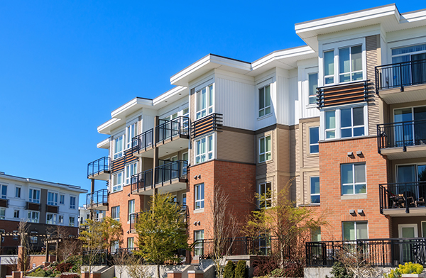 Architectural details of modern apartment building.