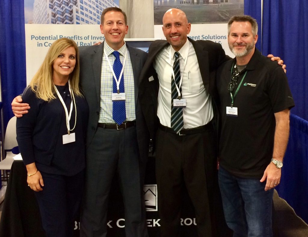 Brooke Heffington, Blue Vault Partners, Geoff Ihm, Senior VP Internal Sales Manager, and Raleigh Strobel, External Wholesaler,  both with Black Creek Group Capital Markets, along with James Roberson, Financial Advisor, First Bank Investment Partners.