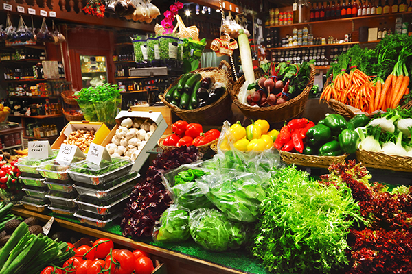 Vegetables at a market stall